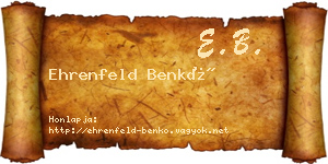 Ehrenfeld Benkő névjegykártya